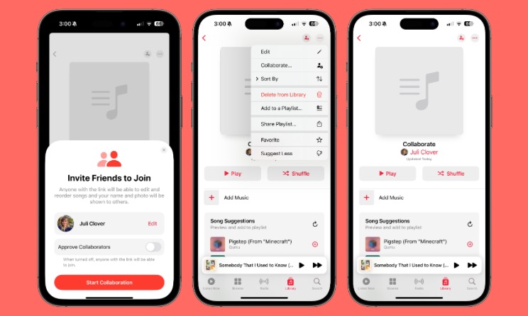“Apple Music Introduces New Collaborative Playlists Feature” “Apple Music Introduces New Collaborative Playlists Feature”