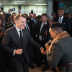 French President Emmanuel Macron briefly joined Nomcebo Zikode on stage.