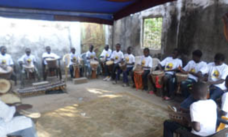 Drum Class at the School. Image: Amadu Bansang Jobarteh School