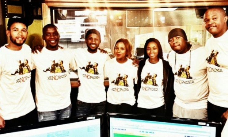 Artists at the launch of 'No More' at the Metro FM studios.