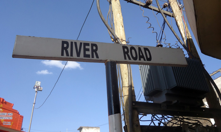 Nairobi's River Road street sign. Photo: worldofronah.com