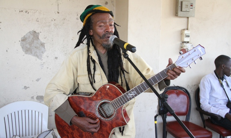 Ali 'Rastaman' Magobeni performing at The GoDown Arts Centre, Nairobi. Photo: Ketebul Music