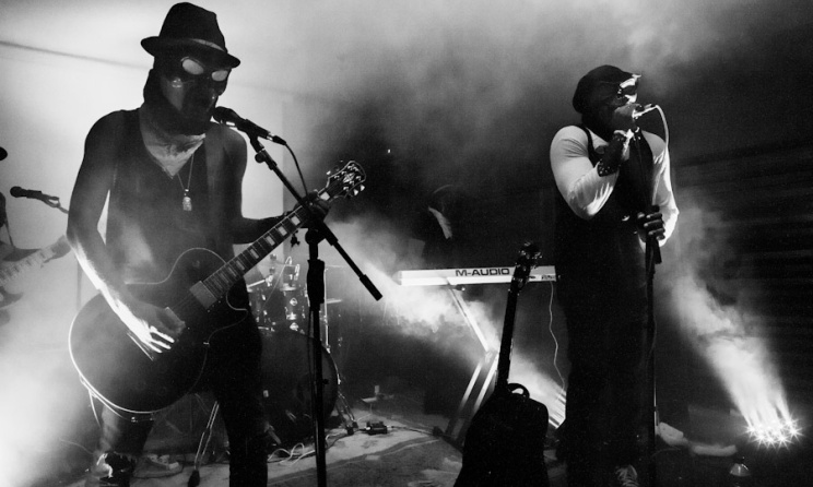 Dark Suburb performing at Champs in Accra. Photo: Colter Harper