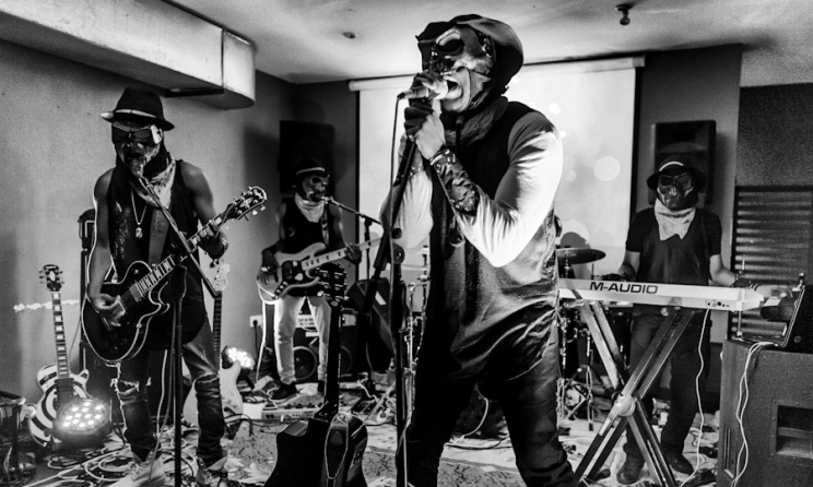 Dark Suburb performing at Champs in Accra. Photo: Colter Harper