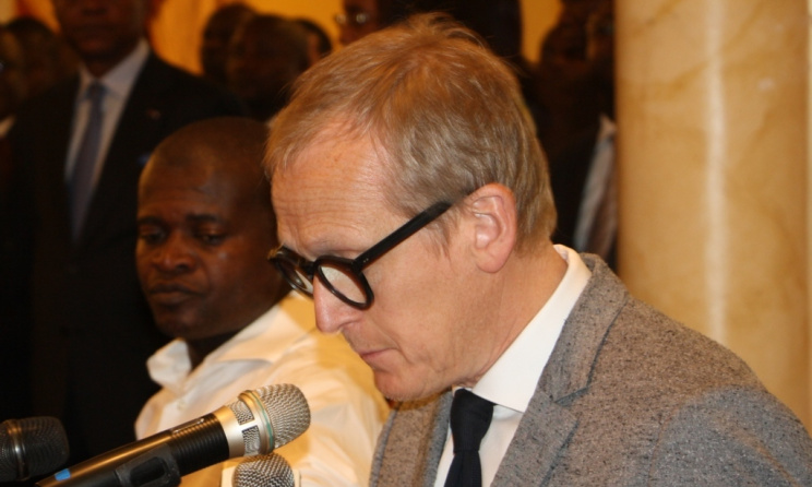 Paul Dujardin, Président du Conseil International de la Musique (CIM) pendant son allocution. (ph) Adiac-Congo