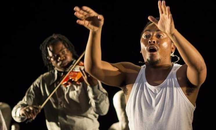 Thapelo Mohapi Oora Motsikoe performs in Masote’s Dream at the 2015 NAF. Photo: CuePix/Jane Berg