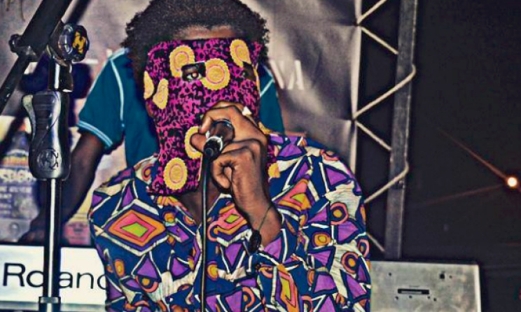 Trap artist Hym performs with mask. Photo: Facebook