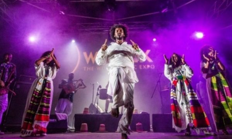 Le groupe éthiopien Ethiocolor lors de sa performance au WOMEX en 2014. photo Yannis Spathas / www.womex.com