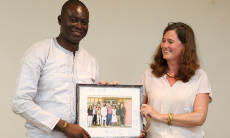 Henrike Grohs with Music In Africa Foundation chairman Ribio Nzeza Bunketi Buse at the third AGM in Cameroon in 2015.