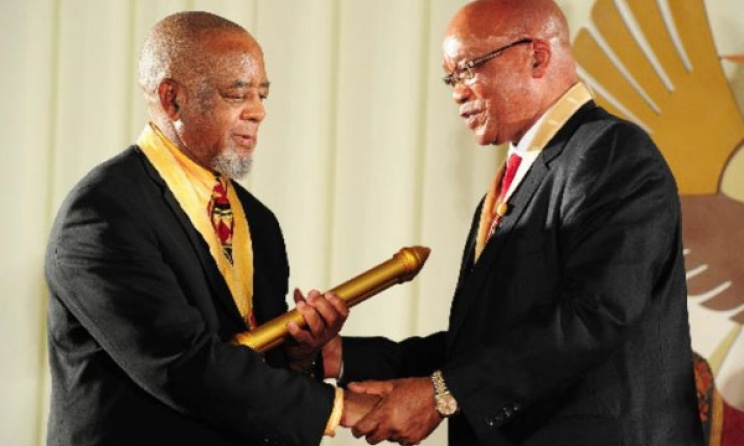 Julian Bahula receives the Presidential Order of Ikhamanga from President Jacob Zuma in 2012. Photo: SA government