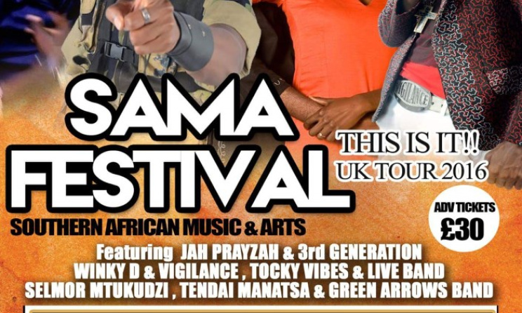 The poster for the upcoming SAMA Festival in the UK.
