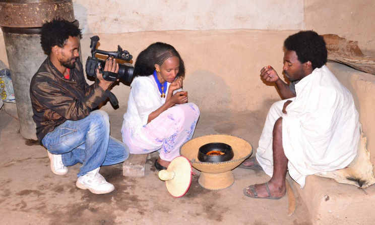 Eritrean crew during a music video production. Photo courtesy of Yonatan Tewelde