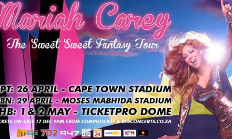 The poster for the upcoming South African dates of the Sweet Sweet Fantasy tour.