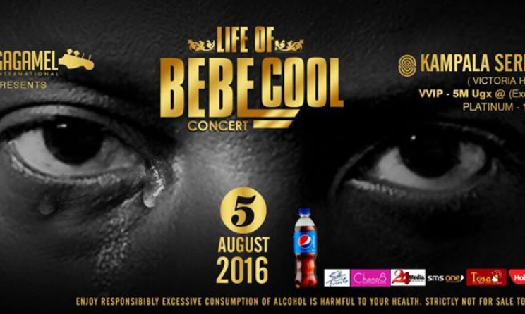 The poster for the upcoming 'Life of Bebe Cool' concert.