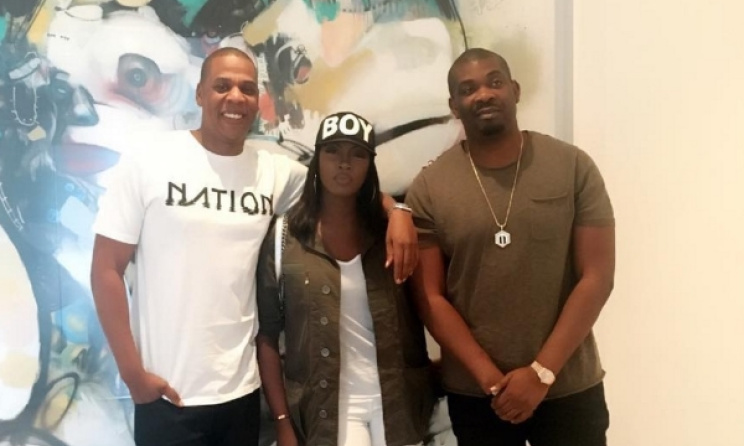 Jay Z, Tiwa Savage and Don Jazzy. Photo: Instagram