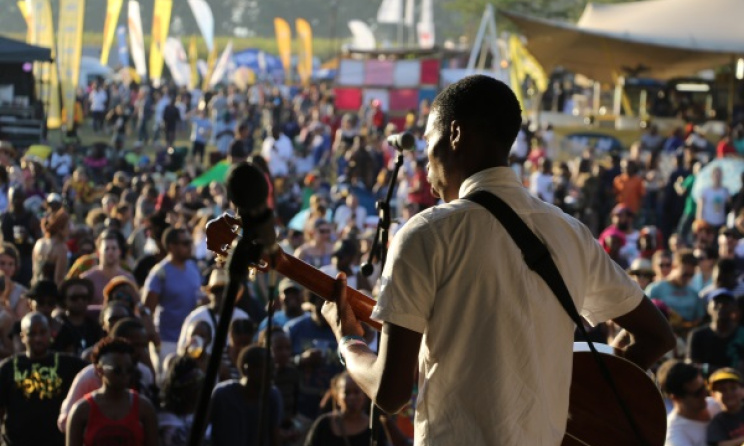 Bongeziwe Mabandla at Bushfire festival in 2015. Photo: Dave Durbach / Music In Africa