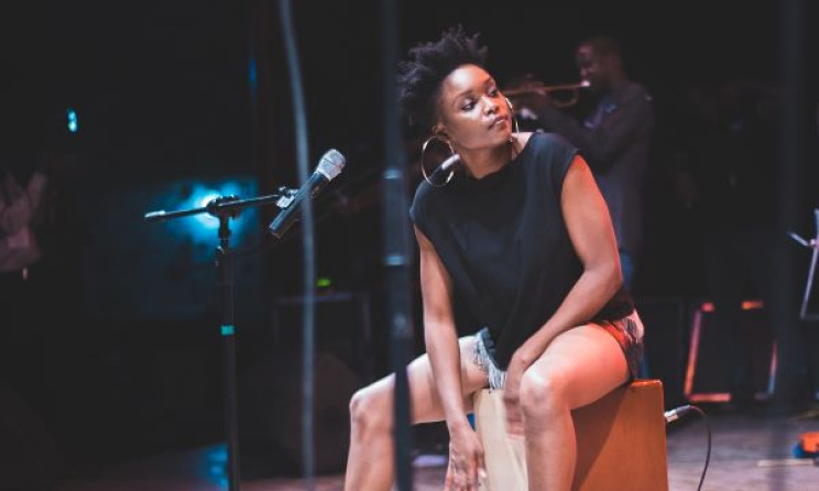 Falana playling the cajón. Photo: Falana Music