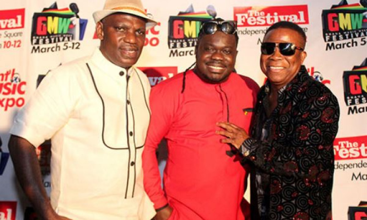 Bice Osei Kuffour, middle, with guests. Photo: Ghana Music