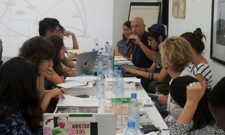 Participants share ideas at the 2015 residency opportunity in Colombia. 