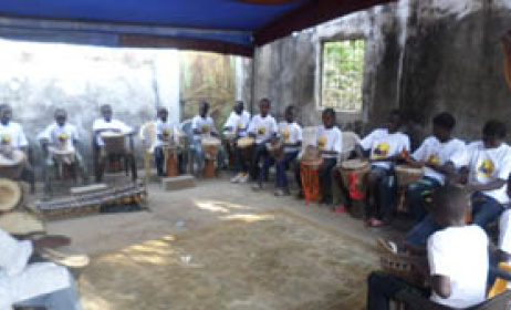 Drum Class at the School. Image: Amadu Bansang Jobarteh School