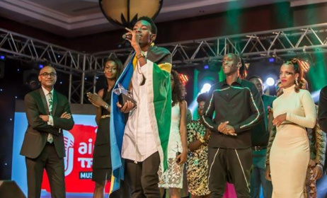 Airtel Trace Music Star overall winner, Mayunga Anrew Nalimi. Photo: the star.co.ke