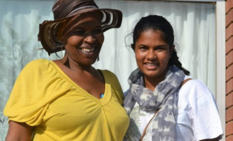 Taynita Harilal (right) with Ntsiki Dura, Dolly Rathebe’s only surviving child. Photo: Facebook