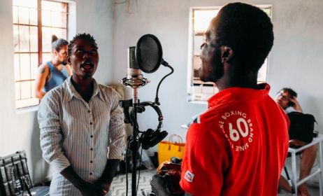 Recording in Malawi for Wired For Sound. Photo: Kim Winter