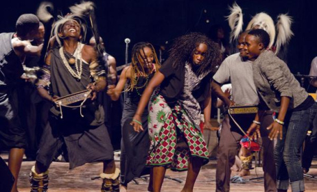 Traditional music dancers perform at Bagamoyo festival. Photo: Bagamoyo Twitter page.