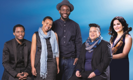 From left: SBYA 2016 winners Themba Mbuli, Siya Makuzeni, Mohau Modisakeng, Jade Bowers & Avigail Bushakevitz.