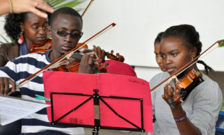 Students at the Art of Music Foundation. Photo: www.artofmusic.co.ke