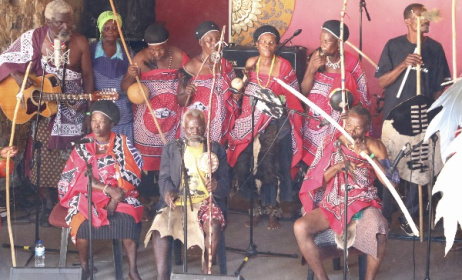 Bashayi Bengoma perform at Swaziland's Bushfire festival in 2015. Photo: Dave Durbach / Music In Africa
