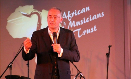 Glenn Robertson speaking at the launch of the African Musicians Trust. Photo: Facebook