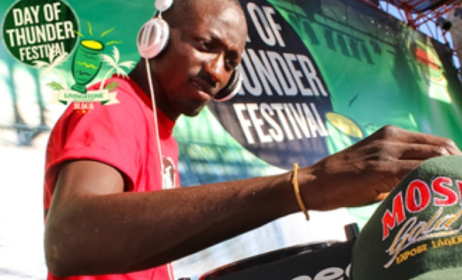 A DJ spins at an event sponsored by Zambian Breweries, the Mosi Day of Thunder. Photo: Facebook