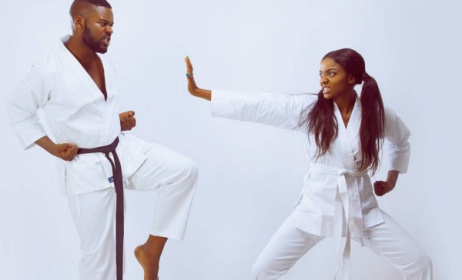 Falz and Simi in one of a series of promotional photos