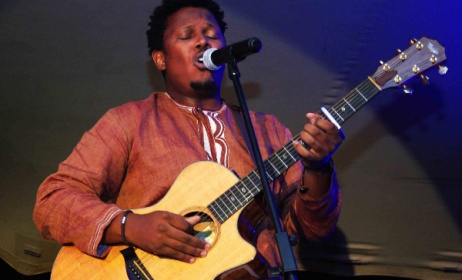 Afro-jazz artist Bholoja Mbongiseni Ngubane performing at Bushfire festival. Photo: MTN Bushfire / Facebook