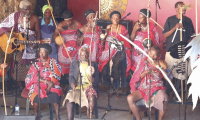 Bashayi Bengoma perform at Swaziland's Bushfire festival in 2015. Photo: Dave Durbach / Music In Africa